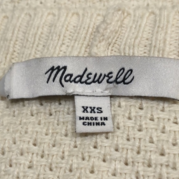 Madewell Seagrove Sweater Size XXS Cream Textured Knit Pullover - Picture 6 of 11